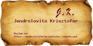Jendrolovits Krisztofer névjegykártya